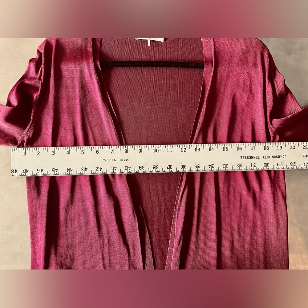 Emilio Pucci Cardigan Long Open Front Silk DesignerDeep Burgundy SIZE Small NEW! - Picture 11 of 16
